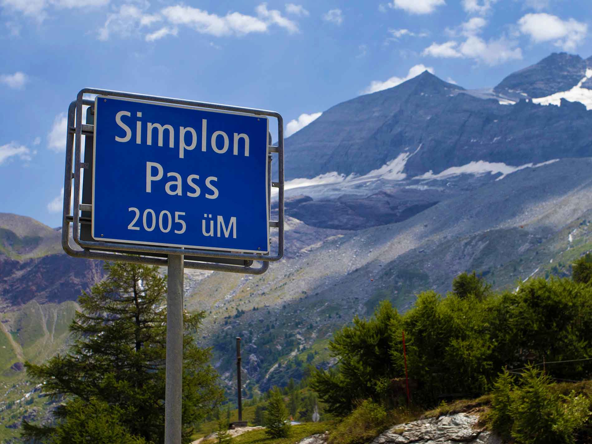 Simplonpass Passhöhe mit Bergpanorama